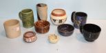 Seven Pottery Bowls & Three Mugs