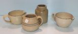 Three Pottery Pitchers & Small Crock Jar
