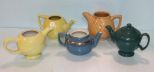 Three Hall Teapots, Brush McCoy Pitcher & McCormick Teapot