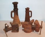 Rusted Columbian Vise & Two Bottle Jacks