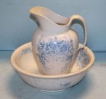 Antique Stoneware Bowl & Pitcher