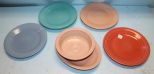 Five Fiesta Plates, Platter & Bowl