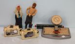 Marx Tin Typewriter, Two Dolls & Two Die Cast Toys