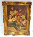 Floral Oil on Canvas Signed R. Bauder