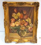 Floral Oil on Canvas Signed R. Bauder