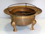 Large Footed Brass Pot