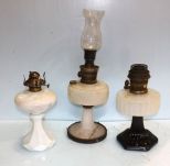 Three Frosted Kerosene Lamps