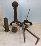 Very Tall Rusted Andirons