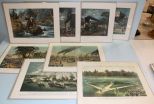Eight Unframed Currier/Ives Prints
