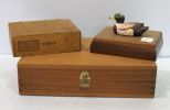 Card Box with Porcelain Duck, Small Cigar Box & Tool Box