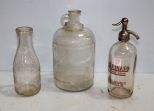 Hoffman's Milk Jar, White House Vinegar Jar & A, Marinaro Seltzer Bottle