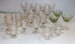 Group of Various Etched Glasses & Creamer/Sugar 