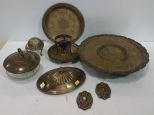 Large Silverplate Trays, Covered Dish & Lids