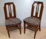 Pair Oak Art Deco Side Chairs