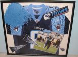Framed Tennessee Titans Jersey, Banner & Pom Pom