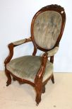 Victorian Walnut Gents Parlor Chair