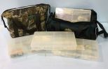 Fieldline Fishing Bag and Lures & Camo Aladdin Cooler