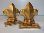 Gold Fleur de Lis Bookends 