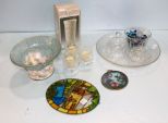 Three Glass Candleholders