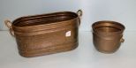 Two Brass Planters