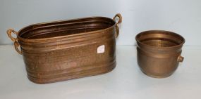 Two Brass Planters