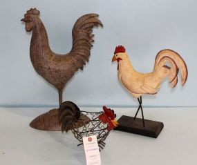 Two Resin Roosters