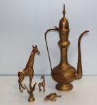 Brass Turtle, Ewer, Brass Giraffe & Giraffe 