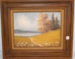 Landscape Painting Signed R. Wood