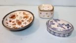 Oval Porcelain & Porcelain Ashtray