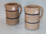 Two Stoneware Pottery Pitchers
