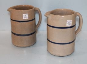 Two Stoneware Pottery Pitchers