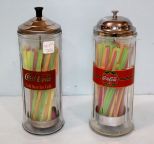 Two Coke Straw Jars