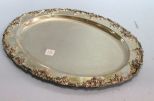 Oval Silverplate Tray with Grape Clusters
