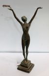 Nude Lady Statue with Bronze Patina 
