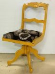 Yellow Painted Swivel Vanity Chair