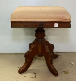 Walnut Victorian Swivel Organ Stool