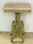 Painted Green Victorian Marble Top Table 
