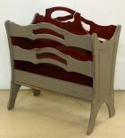 Gray and Red Magazine Rack