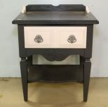 Gray and White One Drawer Nightstand