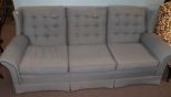 Blue Upholstered Three Cushion Sofa