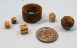 Napkin Ring, Grape Musket Bullet, Bullet Mold & Metal Pendant