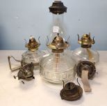 Three Glass Kerosene Lamps