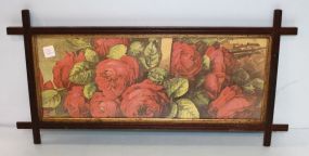Print of Roses in Walnut Criss Cross Frame