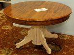 Oak Top Table on Painted White Base