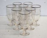 Eight Etched Glass Glasses