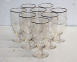 Eight Etched Glass Glasses