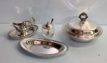Silverplate Gravy, Covered Tureen, Tray & Condiment