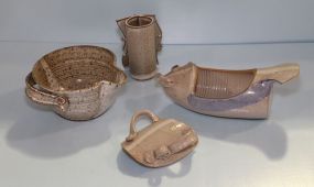 Pottery Bowl, Fish Planter & Vase