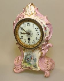 Pink Ceramic Hand Painted Clock