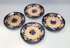 Four Old Burgess Campbell Flow Blue Plates